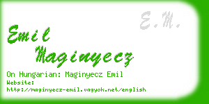 emil maginyecz business card